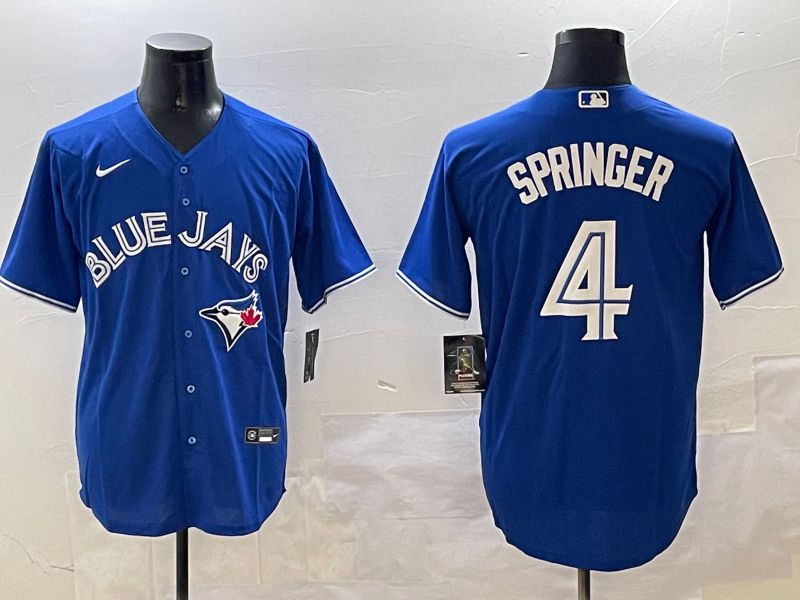 Men Toronto Blue Jays #4 Springer Blue Game 2025 Nike MLB Jersey style 1